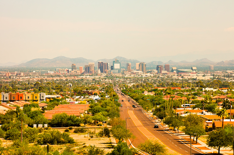 City and road in Phoenix, Arizona.