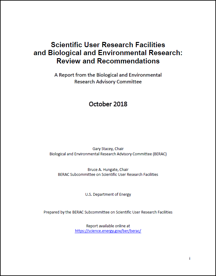 Scientific User Research Facilities and Biological and Environmental Research: Review and Recommendations