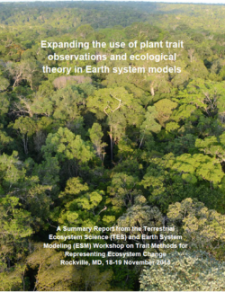 Cover of Expanding the Use of Plant Trait Observations and Ecological Theory in Earth System Models Report.