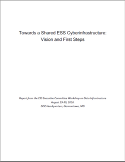 Cover of Towards a Shared ESS Cyberinfrastructure: Vision and First Steps Report.