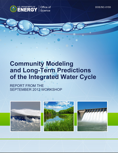 Cover of Community Modeling and Long-Term Predictions of the Integrated Water Cycle Workshop Report.