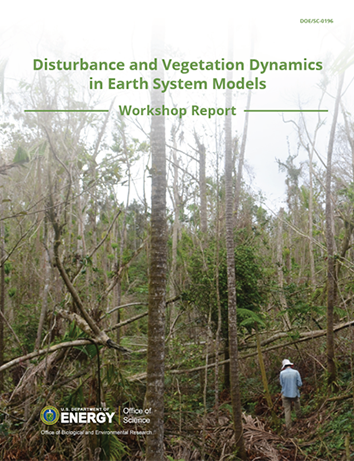 Cover of Disturbance and Vegetation Dynamics in Earth System Models Workshop Report.