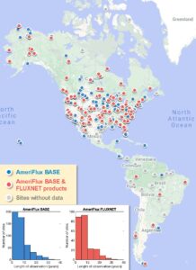 Map of AmeriFlux locations.